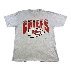 Vintage Kansas City Chiefs Shirt Mens Large Gray NFL Football Tee Artex 90s USA